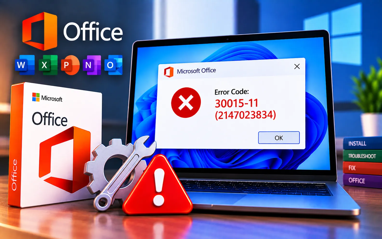 Office Error Code 30015-11 (2147023834) fix